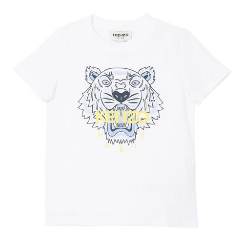 Boys White/Blue Core Tiger S/s T Shirt 102625 by Kenzo from Hurleys