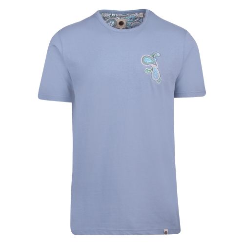 Mens Blue Embroidered S/s T Shirt 57553 by Pretty Green from Hurleys