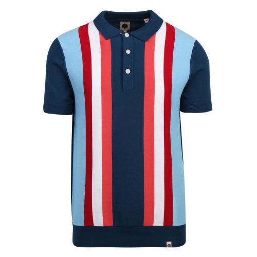Mens Blue Lifton Knitted S/s Polo Shirt 57567 by Pretty Green from Hurleys