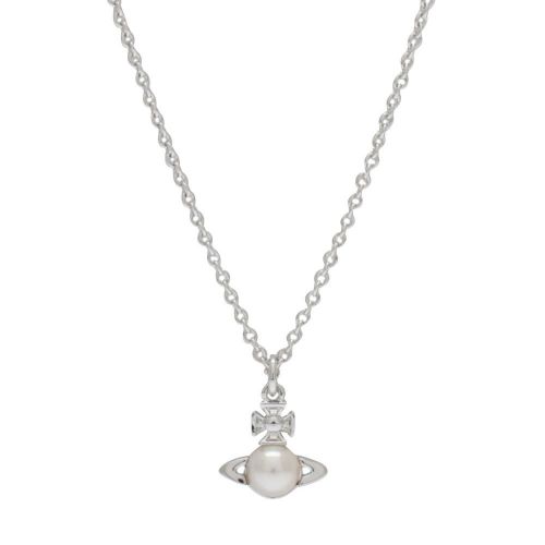 Womens Rhodium/Pearl Balbina Pendant Necklace 82473 by Vivienne Westwood from Hurleys