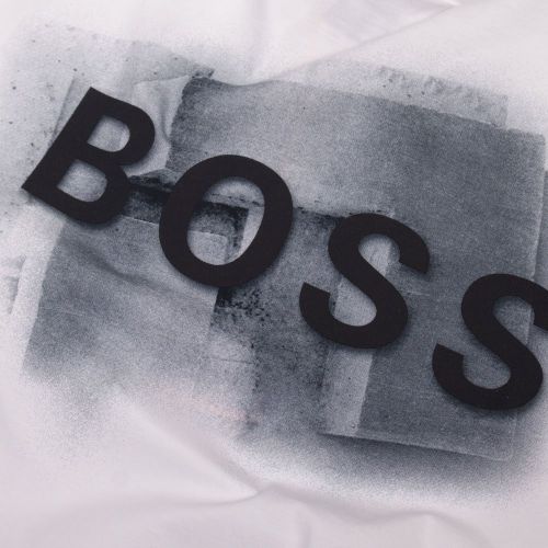 Casual Mens White Tlogo Graphic S/s T Shirt 93888 by BOSS from Hurleys