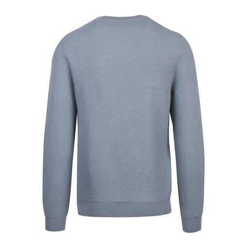 Mens Mid Blue Seer Textured Crew Knitted Jumper 53083 by Ted Baker from Hurleys