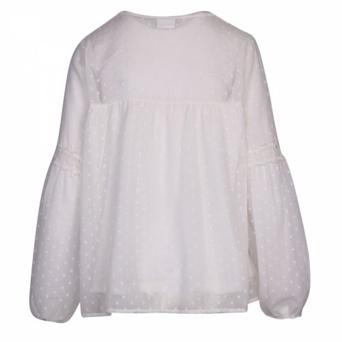 Womens Cloud Dancer Viedee Embroidered Blouse 41576 by Vila from Hurleys