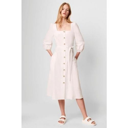 Womens Summer White Lavanna Poplin Midi Dress 105396 by French Connection from Hurleys