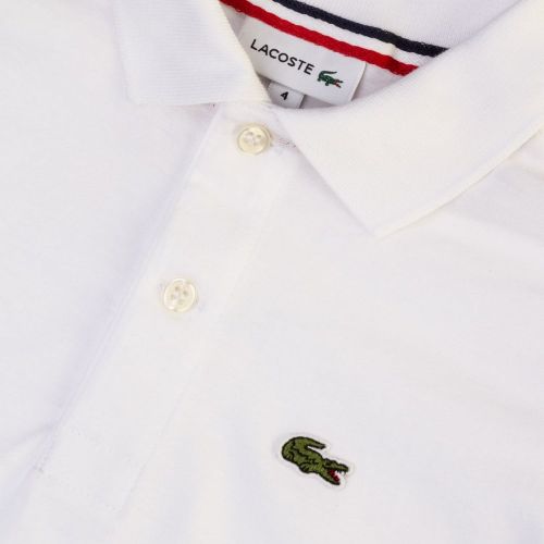 Boys White Jersey S/s Polo Shirt 63935 by Lacoste from Hurleys