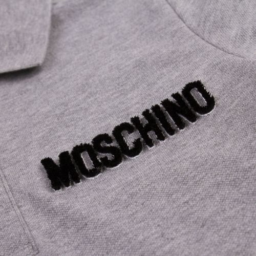Boys Grey Marl Raised Logo S/s Polo Shirt 77290 by Moschino from Hurleys