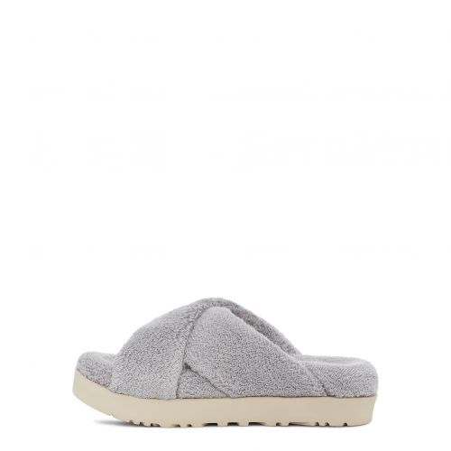 Womens Metal Grey Fuzz Sugar Terry Cross Slides 108960 by UGG from Hurleys