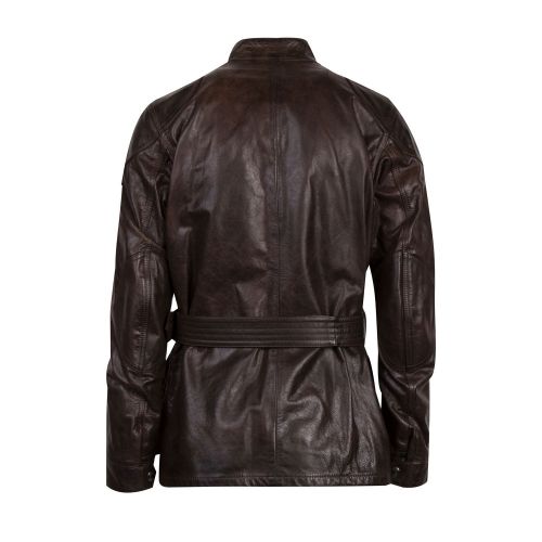 Mens Black Brown Trialmaster Panther Leather Jacket 73781 by Belstaff from Hurleys
