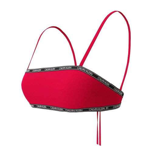 Womens Rustic Red Bandeau Logo Trim Bikini Top 87194 by Calvin Klein from Hurleys