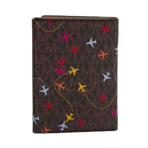 Womens Brown/Airplanes Jet Set Passport Wallet 75032 by Michael Kors from Hurleys