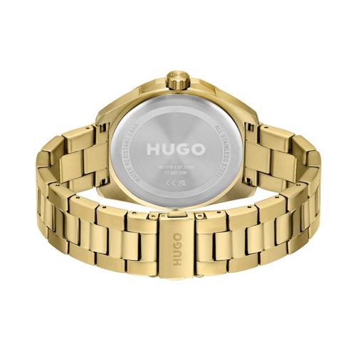 Mens Gold Expose Bracelet Strap Watch