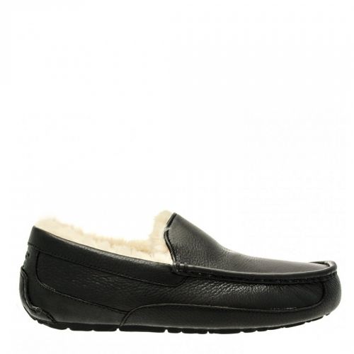 Mens Black Leather Ascot Slippers 70862 by UGG from Hurleys