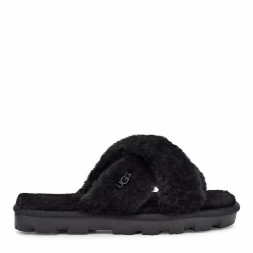 Womens Black Fuzzette Slide Slippers 60379 by UGG from Hurleys
