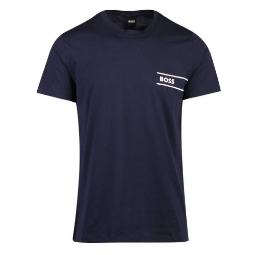 Mens Dark Blue RN S/s T Shirt 107907 by BOSS from Hurleys