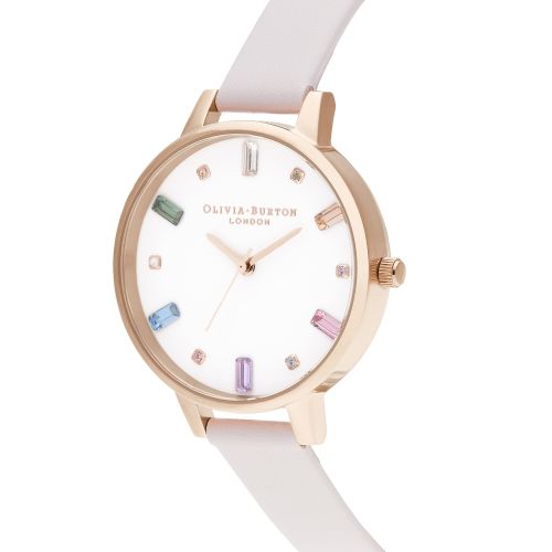 Womens Blossom & Rose Gold Rainbow Demi Leather Watch 59436 by Olivia Burton from Hurleys
