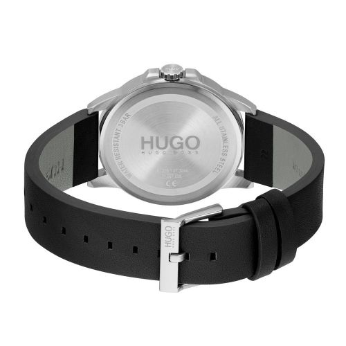 Mens Black/Silver First Leather Watch 86101 by HUGO from Hurleys