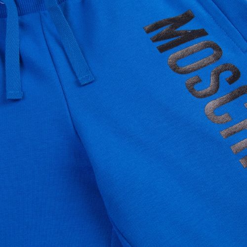 Boys French Blue Branded Leg Sweat Shorts 58477 by Moschino from Hurleys