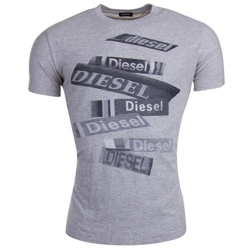 Mens Grey T-Diego-QD S/s T Shirt 11151 by Diesel from Hurleys