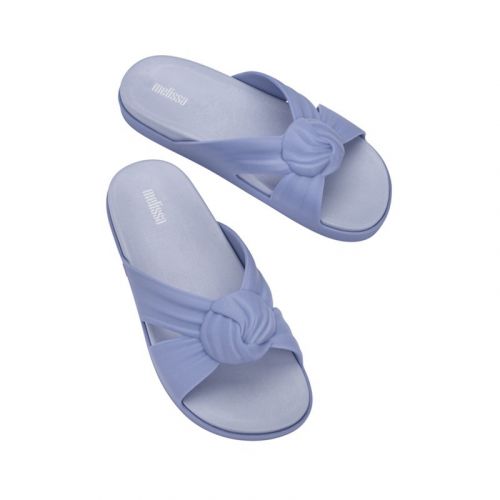 Womens Blue Plush Knot Slides 103641 by Melissa from Hurleys