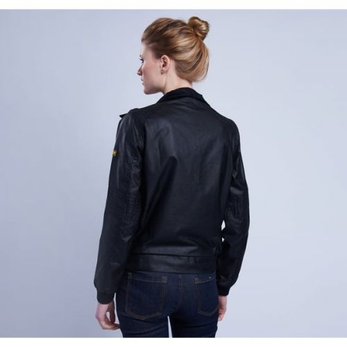 Womens Black Tain Waxed Jacket 10229 by Barbour International from Hurleys