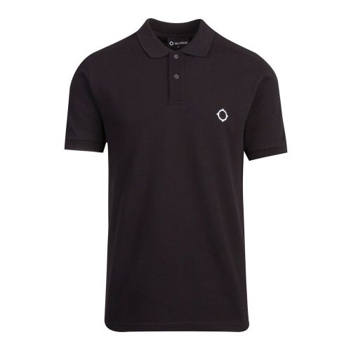 Mens Jet Black Pique S/s Polo Shirt 82096 by MA.STRUM from Hurleys