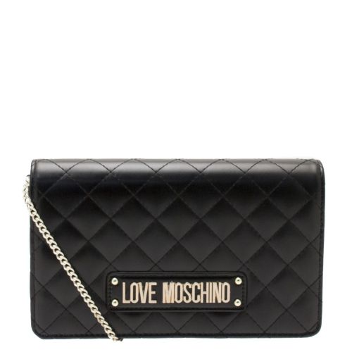 Womens Black Quilted Chain Crossbody Bag 35089 by Love Moschino from Hurleys