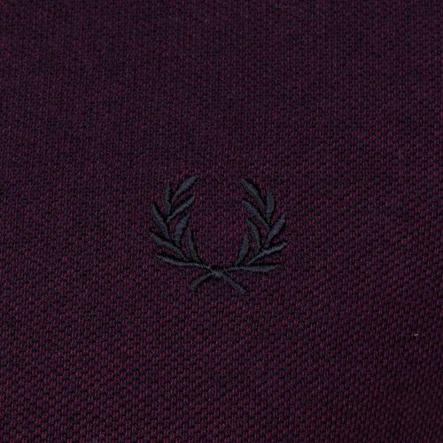 Mens Mahogany Oxford Twin Tipped L/s Polo Shirt 59175 by Fred Perry from Hurleys