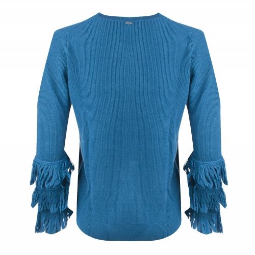 Womens Luxe Teal Shaker Fringe Crew Neck Knitted Top 31124 by Michael Kors from Hurleys