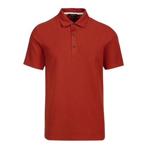 Mens Orange Strict Waffle Textured S/s Polo Shirt 89435 by Ted Baker from Hurleys