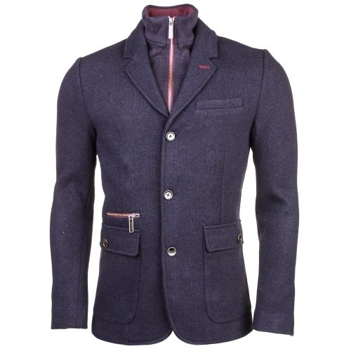 Mens Navy Dom Funnel Neck Jacket 61512 by Ted Baker from Hurleys