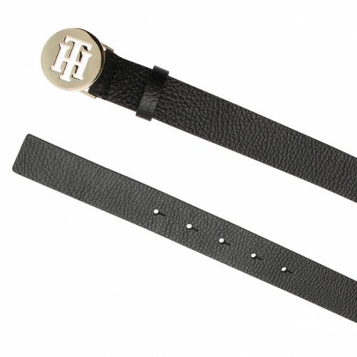 Womens Black Round TH 3.0 Belt 58001 by Tommy Hilfiger from Hurleys