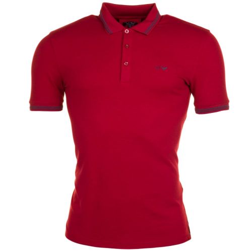 Mens Bordeaux Tipped Slim Fit S/s Polo Shirt 61345 by Armani Jeans from Hurleys