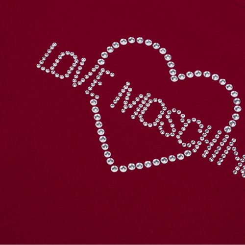 Womens Burgundy Jewel Heart Short Dress 43100 by Love Moschino from Hurleys