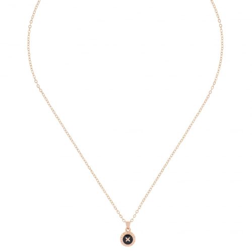 Womens Rose Gold & Black Elvina Enamel Mini Button Necklace 16041 by Ted Baker from Hurleys