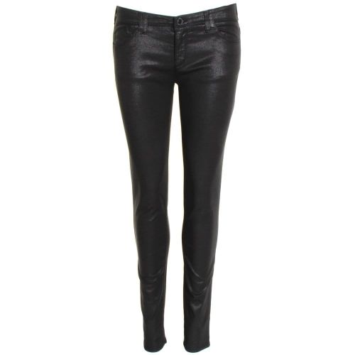 Womens Black J28 Coated Skinny Fit Jeans 72971 by Armani Jeans from Hurleys