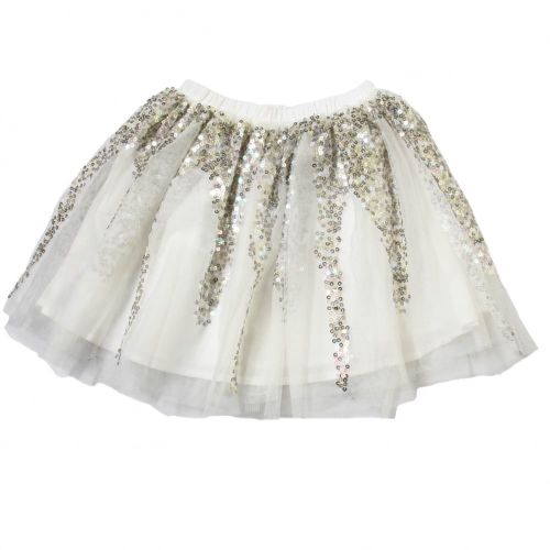 Girls White Sequin Skirt 44463 by Billieblush from Hurleys