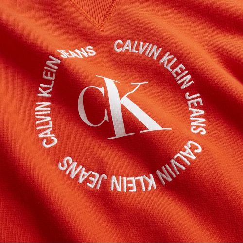 Womens Fiery Red Round Logo Relaxed Sweat Top 56195 by Calvin Klein from Hurleys