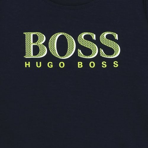 Toddler Navy Layered Logo L/s T Shirt 75617 by BOSS from Hurleys