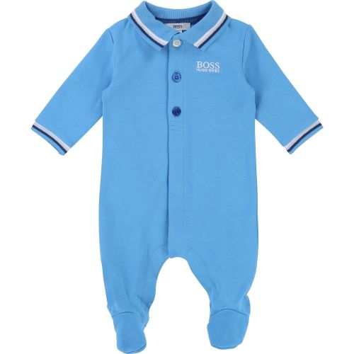 Baby Blue Tipped Polo Babygrow 19627 by BOSS from Hurleys