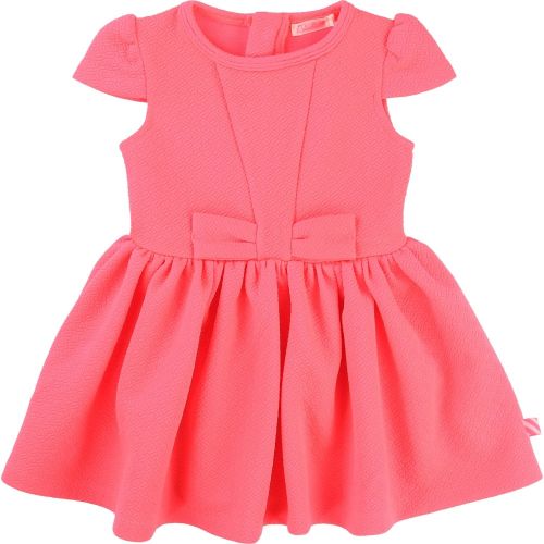 Baby Pink Neon Textured Bow Dress 71118 by Billieblush from Hurleys