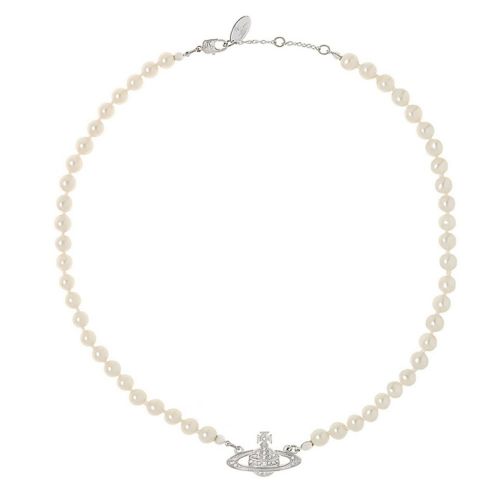 Womens Ivory & Silver Mini Bas Relief Choker 67176 by Vivienne Westwood from Hurleys