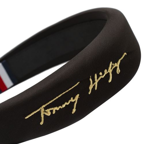 Tommy Hilfiger Womens Black Tommy Signature Headband 75096 by Tommy Hilfiger from Hurleys