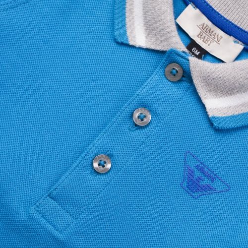 Baby Turquoise Small Logo S/s Polo Shirt 19780 by Armani Junior from Hurleys