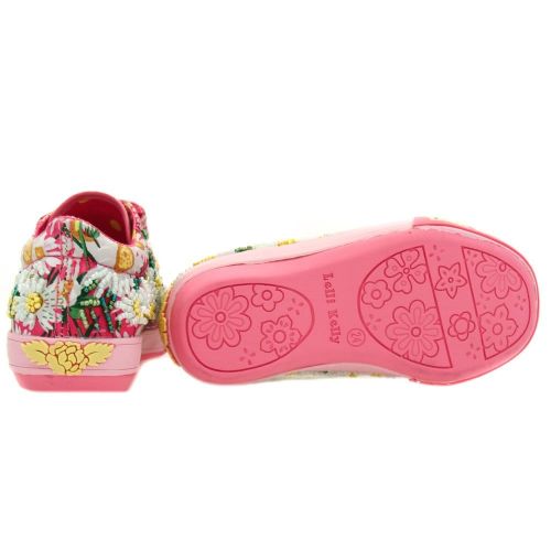 Girls Pink Daisy Velcro Trainers (24-33) 68805 by Lelli Kelly from Hurleys