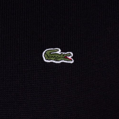 Mens Black Cotton Crew Knitted Jumper 61772 by Lacoste from Hurleys