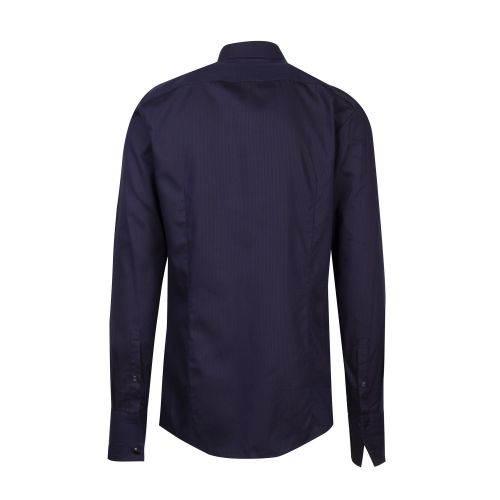 Mens Navy Ejinar Textured Extra Slim Fit L/s Shirt 56949 by HUGO from Hurleys
