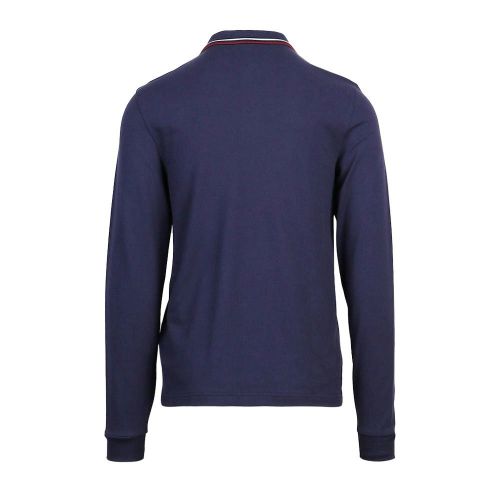 Mens Carbon/Blue/Aubergine Twin Tipped L/s Polo Shirt 99189 by Fred Perry from Hurleys