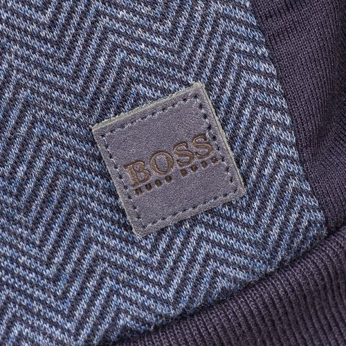 Mens Dark Blue Loungewear Herringbone Hooded Sweat Top 68325 by BOSS from Hurleys