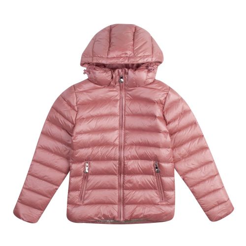 Girls Dragee Pink Spoutnic Shiny Hooded Jacket 78871 by Pyrenex from Hurleys