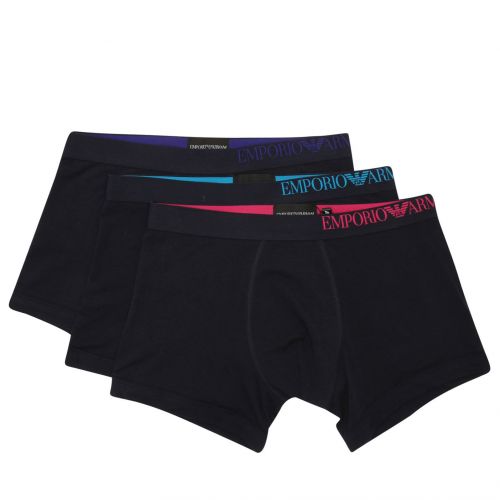 Mens Marine Side Logo 3 Pack Boxers 78287 by Emporio Armani Bodywear from Hurleys